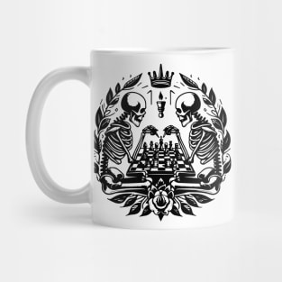 skeletons play chess Mug